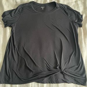 Old Navy Active Black Short Sleeve Knot Front Top XXL Tall